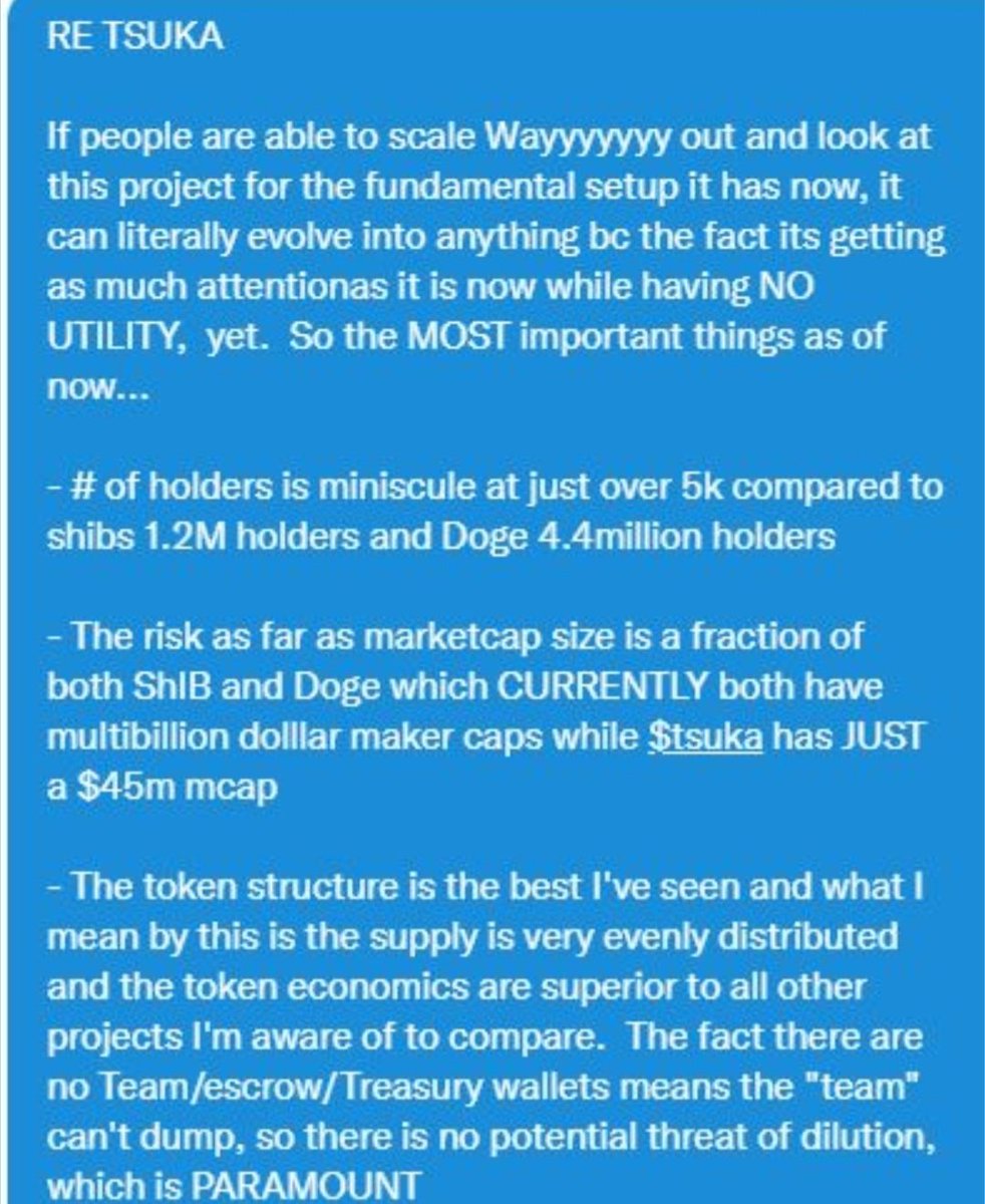 Paddy_Stash's tweet image. That token you speak of is $tsuka.  Go back and look what it did in 2022 when the market was dead. Here is my analysis I wrote up back in August of 2022. Nothing has changed since this day except for months of consolidation