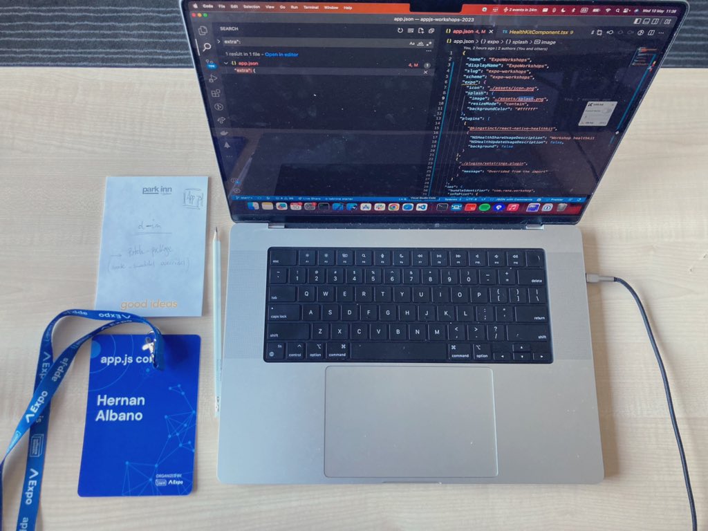 _hernanalbano's tweet photo. We had a great time learning about #expo and #eas at the @appjsconf 

Thanks @amanhimself @aleqsio https://t.co/Yjpgl0XXlq