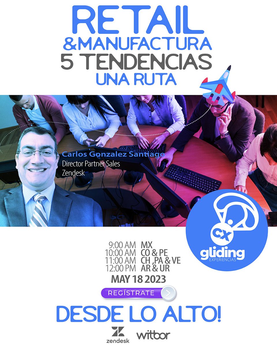 WitborOK's tweet image. Vuela por todo lo alto, el próximo Jueves 18 de Mayo y descubré las 5 grandes tendencias del CX y todo lo relacionado a la atención de tu cliente y su experiencia con tus productos y servicios.

REGISTRATE! es totalmente GRATIS gracias a 
@WitborOK 

zurl.co/QBkH