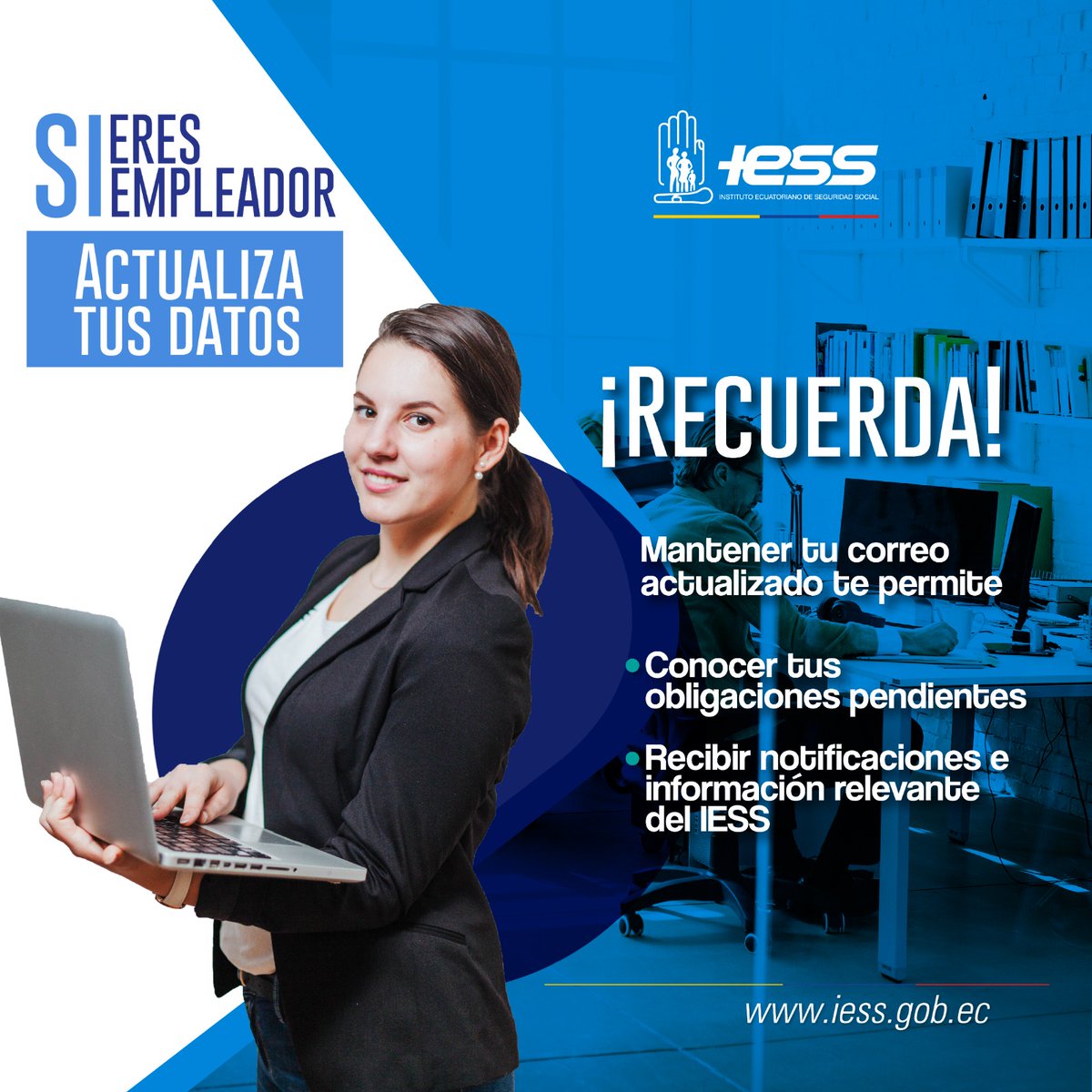 IESSec's tweet photo. Tener tus datos actualizados👨🏻‍💻🧑🏻‍💻 te protege contra el fraude y el robo de identidad✋.

#IESSatuServicio https://t.co/wbzhW3z1v6