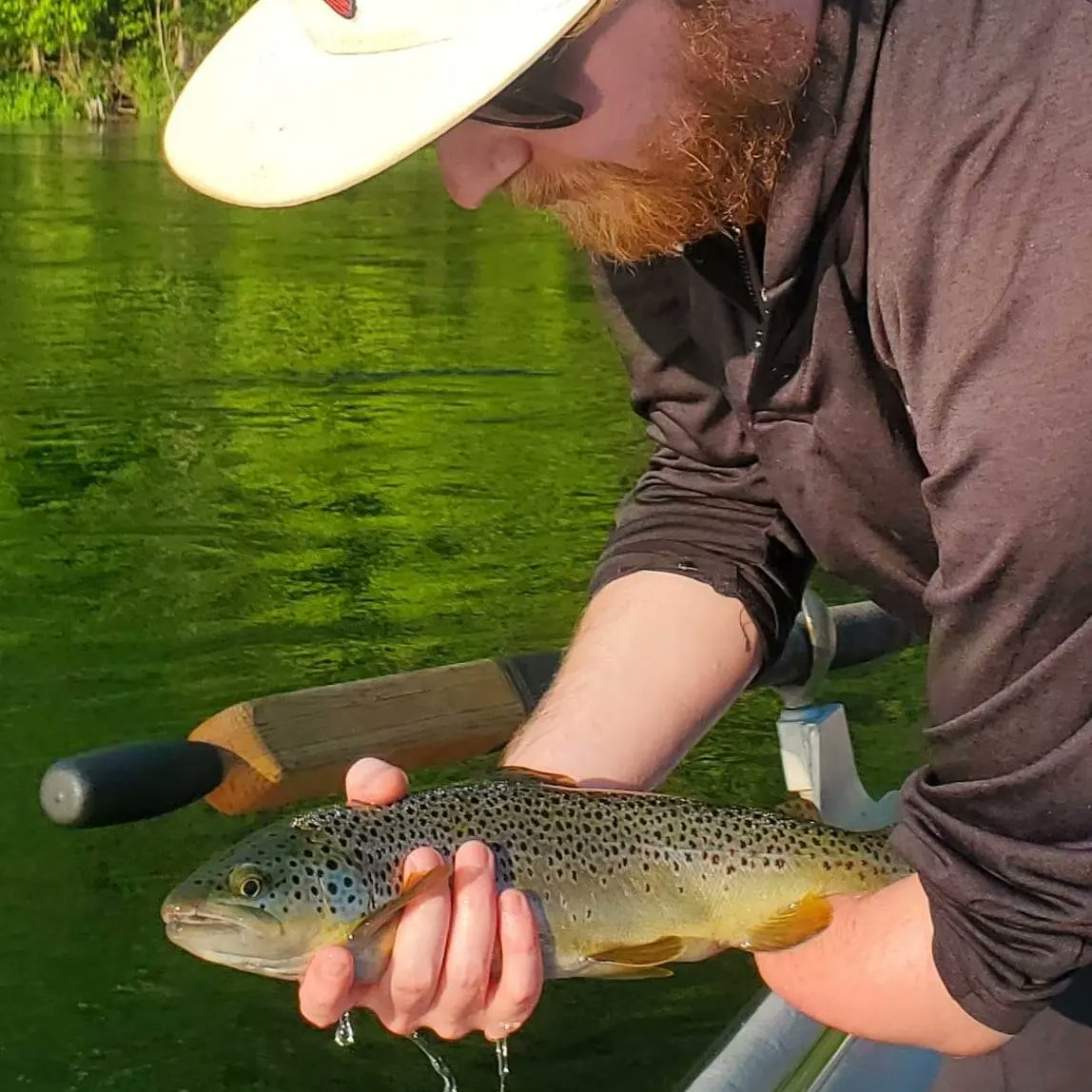 Fin_Chaser's tweet photo. I had a blast watching this guy wrangle brown trout for 4 hours! He's only fly fished 4 or 5 times over the course of 2 years, and only has one hand. We found comfy ways for him to fish and be successful. He put all the information provided together, and has became a fine angler! https://t.co/0TB1dxlmLA