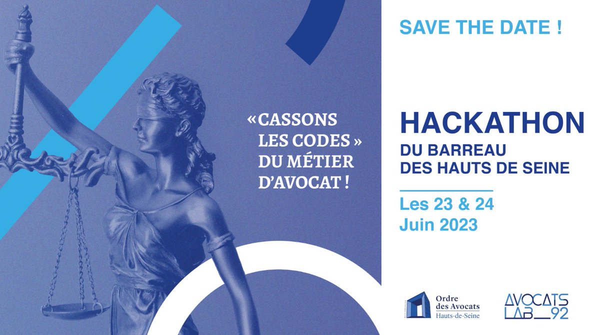 🧠Viens « casser les codes » du métier d’avocat les 23 et 24 juin prochain,viens vivre une véritable expérience entrepreneuriale en 48h chrono en t’inscrivant au Hackathon organisé par Avocats Lab’92 #avocats #Barreau92 #hackathon #innovation #incubateur
avocatslab92.com/concours/