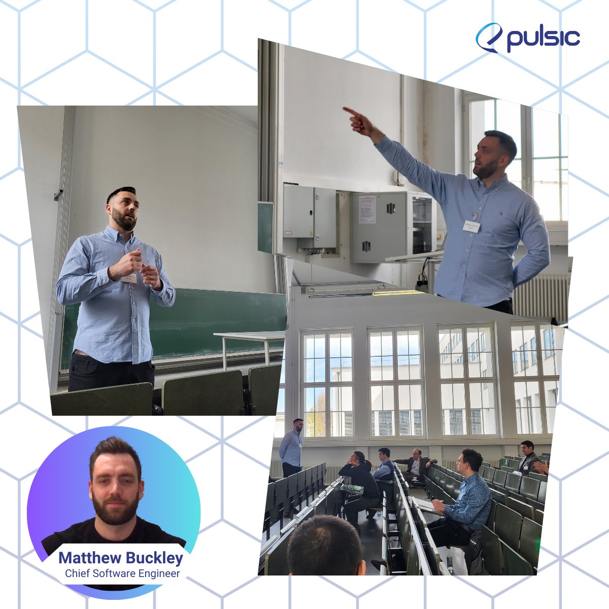 Pulsic's tweet photo. Some snapshots of theworkshop at the Technical University of Munich where our Chief Design Engineer Matthew Buckley delivered a talk and had great feedback from students. 
Well done Matt!
#animate #EDAgermany #TechnicalUniversityofMunich #TUM #analoglayout #analogdevices https://t.co/JF4nex3WJD