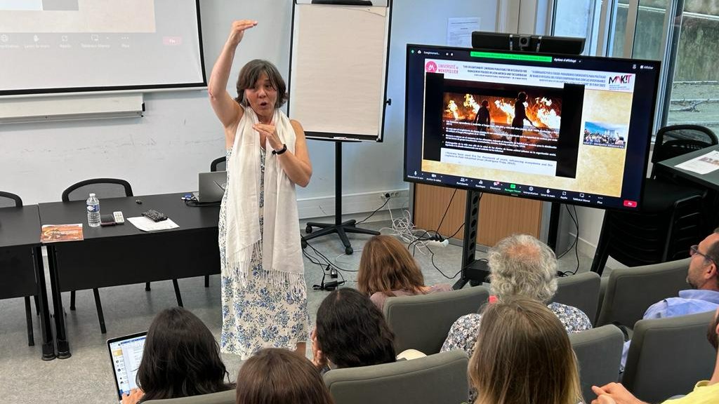 FIRE_ADAPT's tweet photo. 🔥At @umontpellier #MAKIT, we are participating in a workshop on #IFM &amp; biocultural diversity in Latin America &amp; the Caribbean co-organised by Bibiana Bilbao from @project_cobra @unisimon

🤝With the support of #EcoSoFi - @MSHSUD, #LANDMARC, @Tropenbos https://t.co/aS7rCotlFt