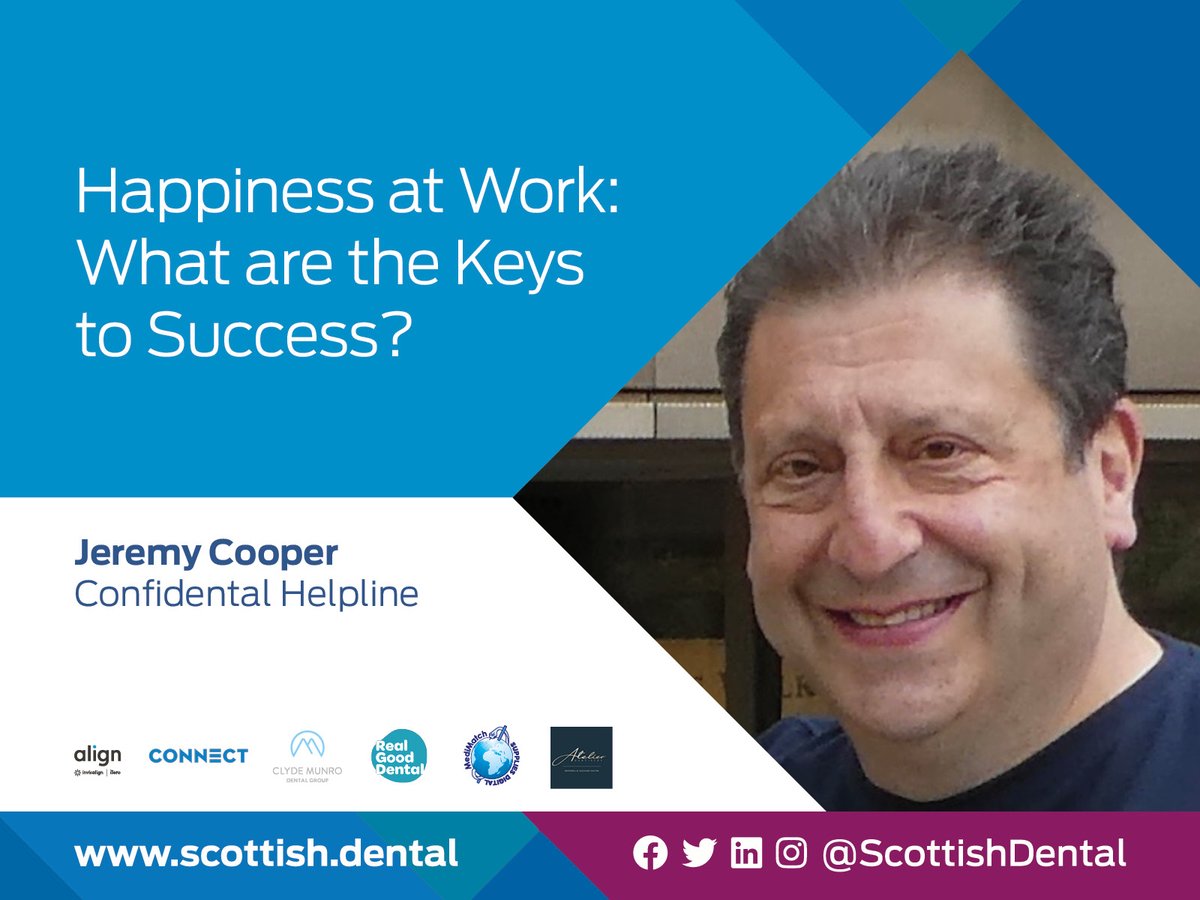 ScottishDental's tweet photo. What are the keys to success? Find out with this session from Jeremy Cooper on finding happiness at work as part of the Scottish Dental Show education programme. 

🦷 Book this session: https://t.co/Ml90jroLwX 

#Dental #Dentistry #CPD #SDShow23 https://t.co/LjFWL0EkXS