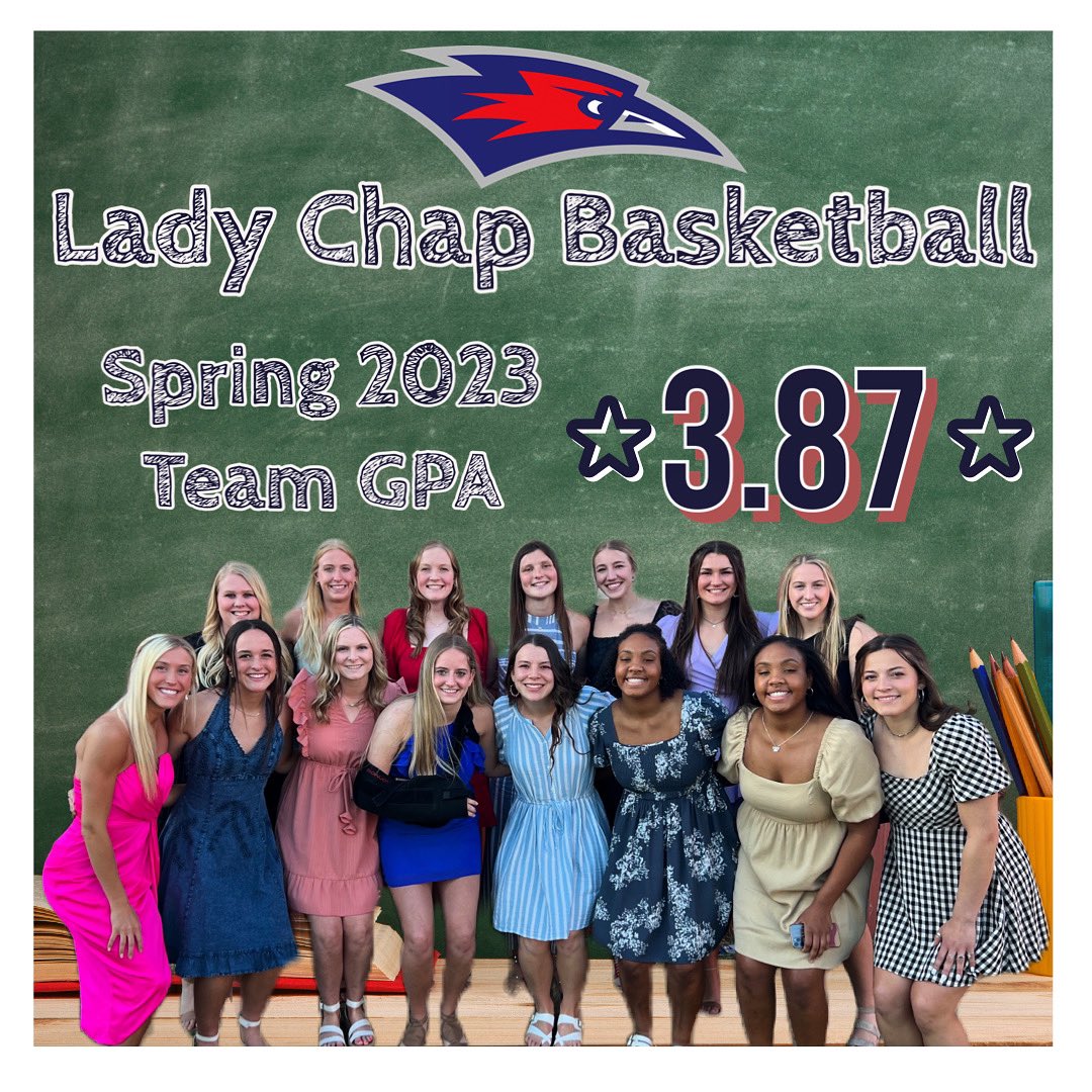 The Lady Chaps earned a 3.87 Team GPA for the Spring 2023 semester!! We are very proud of each player for their great work on and off the court! 📚 📝💻🎓 📜👏