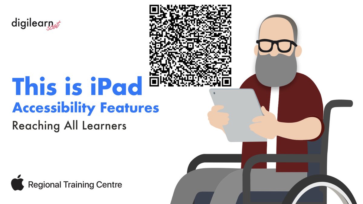 DigiLearnScot's tweet image. Join @mcoutts81 for an #AppleRTC session starting in 15mins in our Education Scotland Teams channel. As long as you have a Glow Scotland account you can join today’s session. Scan the QR code below to join in and learn about some #accessibility features #AppleEDUChat