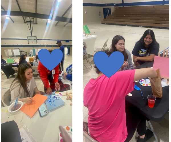 Mrs. Matthies' communication classes help our friends at the Brenham State Supporting Living Center enjoy a painting activity in their gym!  This engaging program allows students to focus on critical thinking and civic responsibility demonstrating commitment to their community.