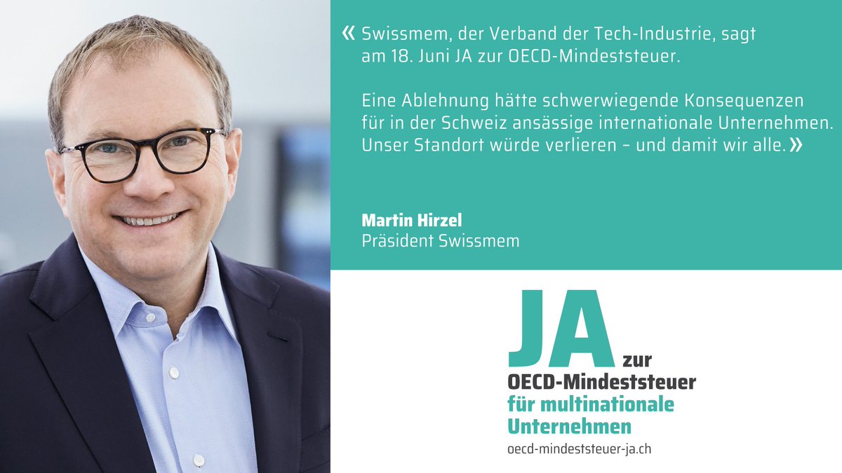 .@Swissmem sagt JA zur #OECD-#Mindeststeuer am 18. Juni! Mehr Infos auf zukunft-sichern.ch #abst23
@zsichern