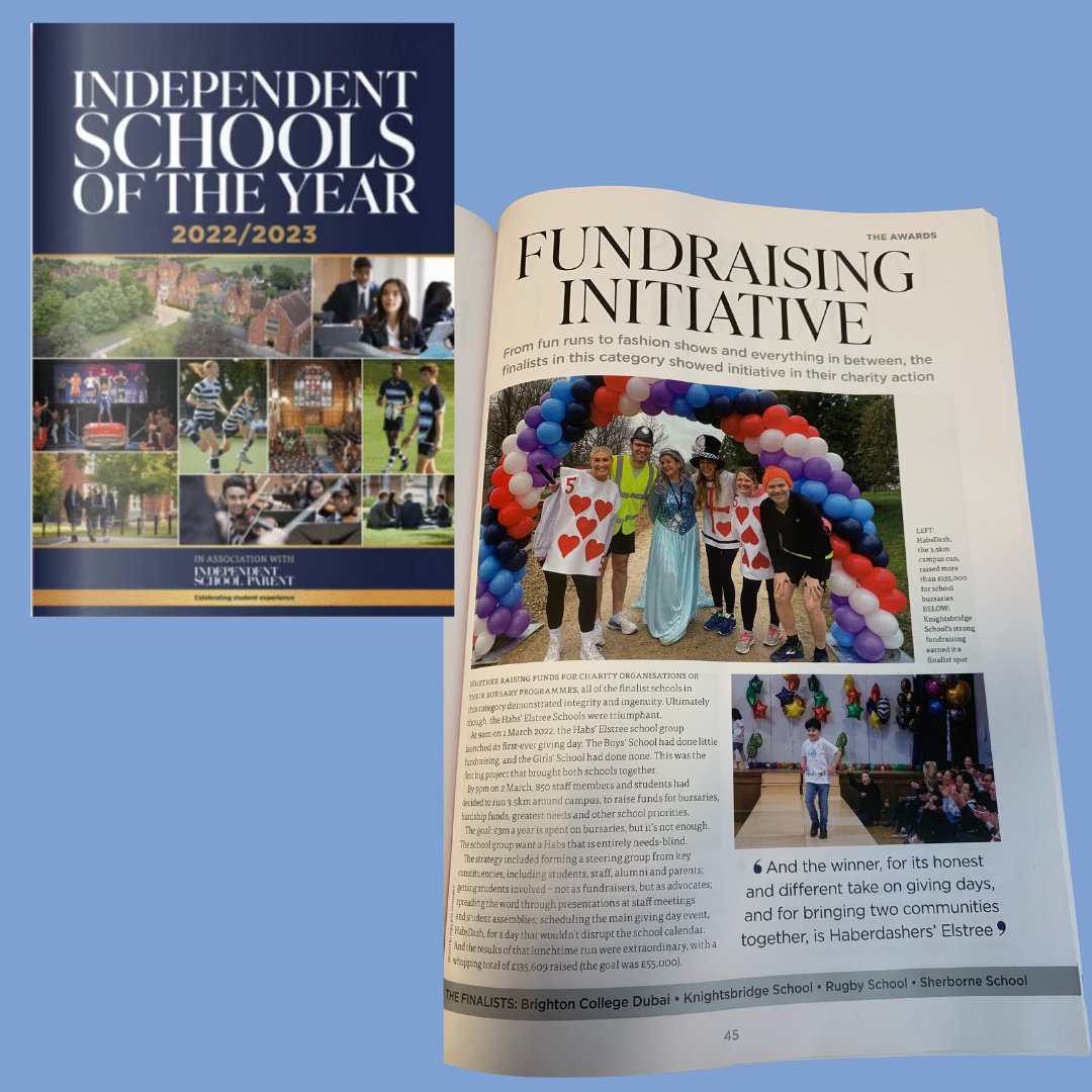 Finalist for The Development Award for Outstanding Fundraising Achievement 2022/23

We're excited to have been featured in the Independent Schools of The Year 2022/23 winners publication by The Independent School Parent. 

#ISOTY #Award #Fundraising #Charity #School #finalist
