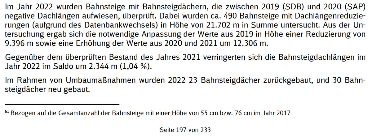 luftbremskopf's tweet photo. Nochmal der Infrastrukturzustandsbericht 2022:
Wenn Deine Bahnsteige negative Dachlänge haben, sollte man das überprüfen, ja ☝️ https://t.co/wvd1qiL1nv