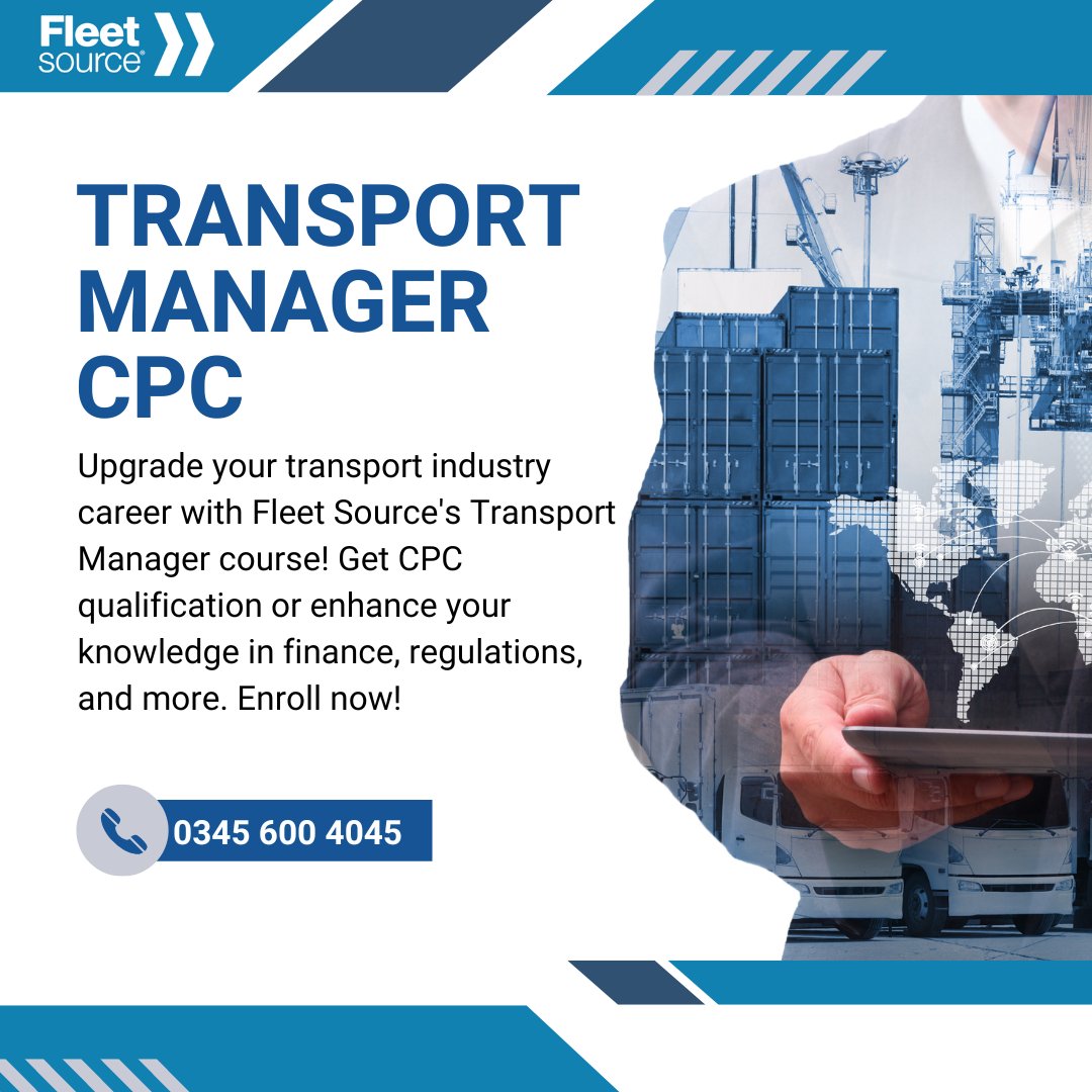 Elevate your transport industry career with Fleet Source's Transport Manager course! Our CPC qualification training and interactive E-learning platform offer a unique learning experience. Enroll now and start your journey to success: lnkd.in/e4Q3h3Sn