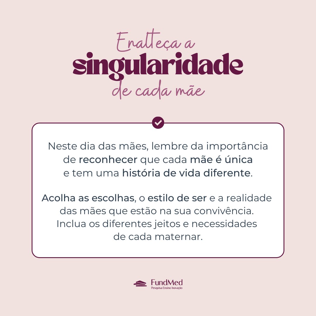 Fundmed_rs's tweet photo. A singularidade de cada mãe. 💜 Reconheça, acolha e inclua!

Neste dia das mães, lembre da importância de reconhecer que cada mãe é única e tem uma história de vida diferente. [CONTINUA] ⬇

#diadasmães #economiadocuidado #maternas #mães #maternidade #singularidade https://t.co/RBoPEEoSF6