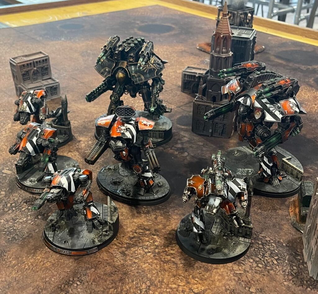 Asmodire's tweet photo. Great game against @sonoffenris #legioaudax wolf pack last night!
Soooo many engine kills 🥹
#adeptitanicus #warhammer #paintingwarhammer #legiometalica #warhammercommunity #hardforheresy #fullypaintedisforclosers #ebayresuce #atclashofthetitans #ho… https://t.co/N45Gvijlrb https://t.co/pbI2DluCug
