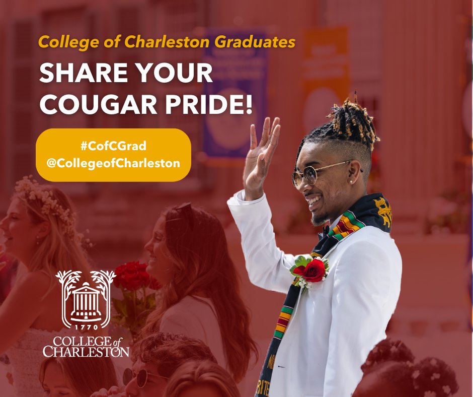 CofC's tweet photo. Don't forget to share your commencement photos using #CofCGrad ๐ We can't wait to celebrate the Class of 2023! https://t.co/7U4mqiD3Kv