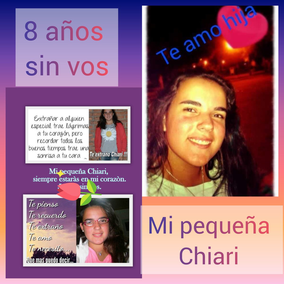 Te encantaba subir fotos a mis redes como si lo hiciera yo...
Tengo presente cada momento que compartimos, los lindos y los otros...pero bueno...me gustaría que pudieras estar con nosotros pero tus asesinos nos quitaron ese derecho. 
Siempre estarás en mi corazón ❤️