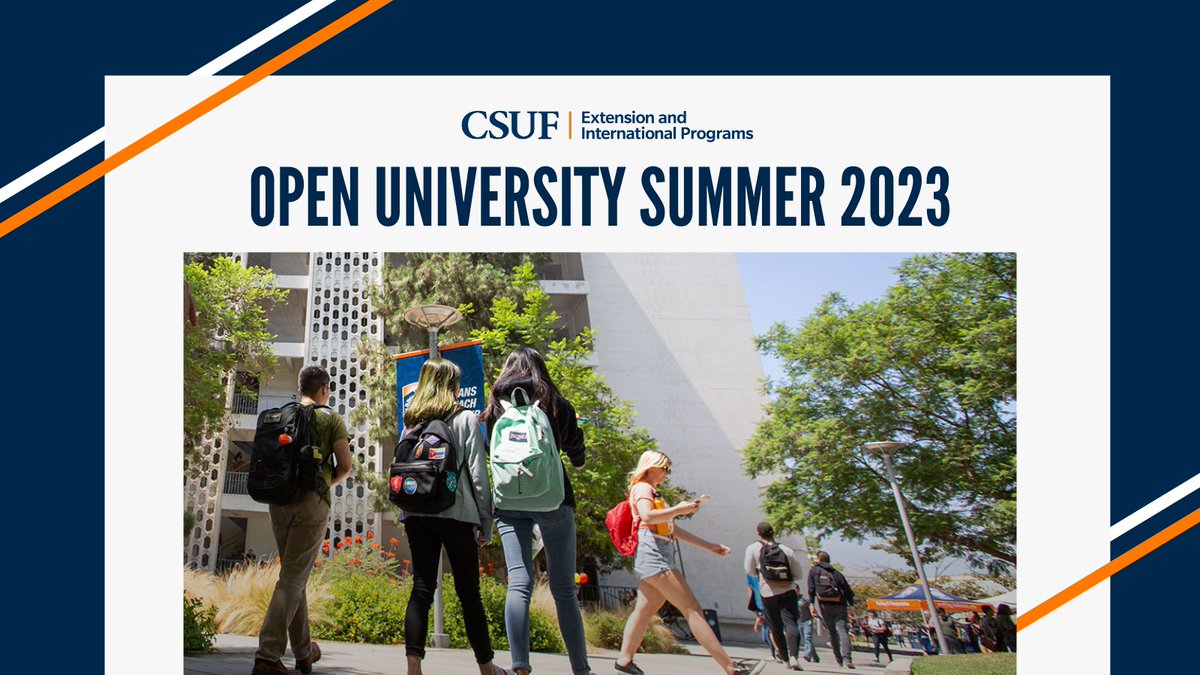 csufextension's tweet image. Summer Session 2023 starts soon for Open University! There are still spots available for classes.

☀️Enroll Now: bit.ly/3KmncUw

@csuf @CSUFstudents @csufacadaffairs @calstate @fullcoll #csuf #csufeip #OpenUniversity #SummerSchool