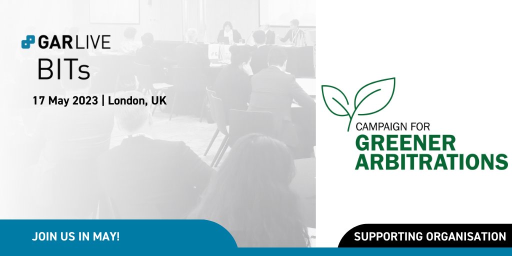 GreenerArbitrations (@greenerarbs) on Twitter photo <a href="/Greenerarbs/">GreenerArbitrations</a> is delighted to support the GAR Live: BITs event taking place on 17 May at <a href="/reedsmithllp/">Reed Smith LLP</a> London during #LIDW2023. More about the event at bit.ly/41k5cS4. Register at bit.ly/3nNk918.
#GAR #LIDW2023 #BITs #greeningLIDW2023 #greeningLondon <a href="/Greenerarbs/">GreenerArbitrations</a> is delighted to support the GAR Live: BITs event taking place on 17 May at <a href="/reedsmithllp/">Reed Smith LLP</a> London during #LIDW2023. More about the event at bit.ly/41k5cS4. Register at bit.ly/3nNk918.
#GAR #LIDW2023 #BITs #greeningLIDW2023 #greeningLondon