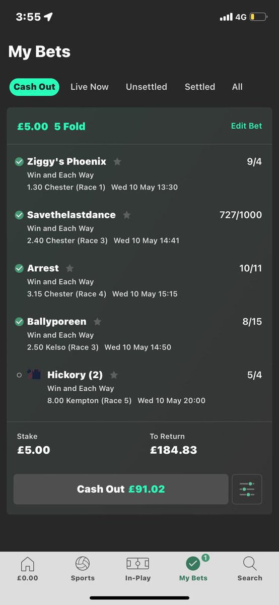 davidbrittain5's tweet photo. @TWEnclosure what do you reckon cash out or let it ride ? https://t.co/4XLyN7IPaA