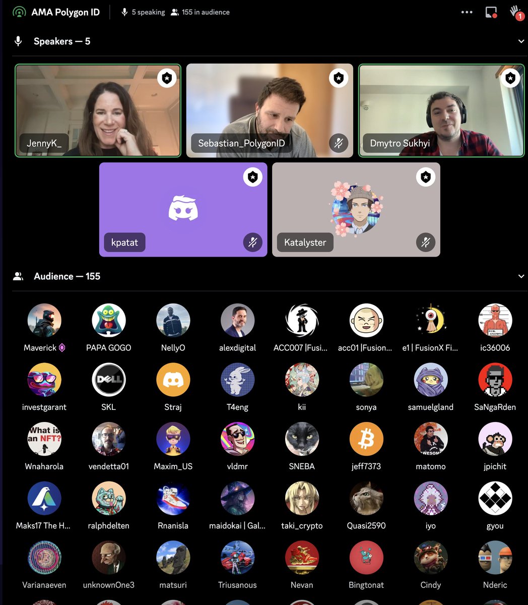 DablClub's tweet image. 150+ community members joined our #PolygonID AMA Discord call this morning, were you one of them? 🤔

🎙 Polygon ID&apos;s @PolygonSSI and Dmytro Sukhiy discussed details on the ID-Thon and the recent Release 3 updates.

Join our Discord for more AMAs: go.polygon.technology/3O0ZQYP