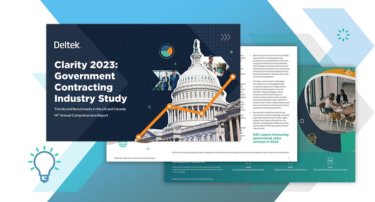 Deltek's tweet photo. Just announced: Deltek releases its 14th annual Clarity Government Contracting Industry Study—revealing optimistic outlook &amp; revenue growth amid market challenges.

Read the full Press Release: https://t.co/8RIvmVkhSd

#DeltekClarity #GovCon https://t.co/gjVcTEmWdz
