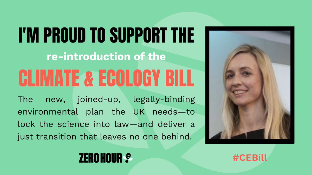 Today the #CEbill is reintroduced to Parliament backed by <a href="/CarolineLucas/">Caroline Lucas</a> and championed by the Green Party. 
🍃It’s critical to halt and reverse nature loss by 2030 and keep 1.5c alive. <a href="/cebill_now/">Zero Hour 🌍</a>