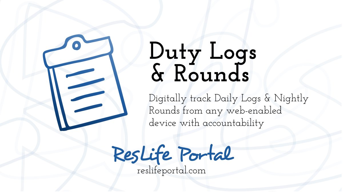 ResLifePortal's tweet photo. Digitally track Daily Logs & Nightly Rounds from any web-enabled device with accountability https://t.co/qpJGMN6ZsK #reslife #reslifeengage #campuslife #studentlife #highered #studentengagement #studentaffairs #residentengagement #residencelife #studenthousing #residentassistant https://t.co/Mf2O26ShXt