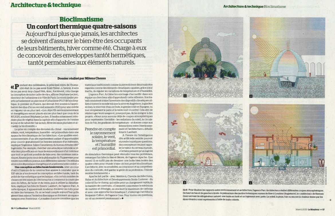 ツ Un très grand merci à LeMoniteur.fr et Milena Chessa pour le dossier sur l’architecture bioclimatique qui présente, entre autres, nos coupes atmosphériques.
#architecturebioclimatique #bioclimaticarchitecture
#architectes #teamarchitecte