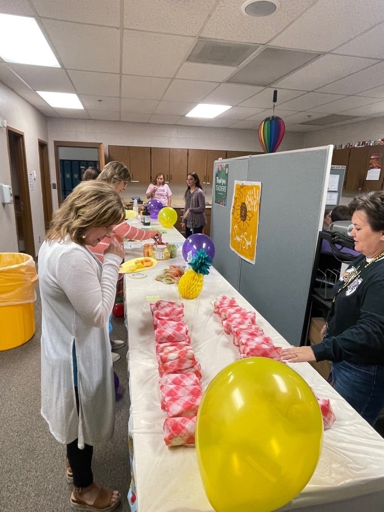 wreagles's tweet photo. It is Teacher Appreciation Week and we are celebrating our awesome #wreagles teachers and staff with jeans, coffee bar, breakfast burritos, appetizers, cookies, donuts and .... We love our staff! https://t.co/x3xCo9xLFD
