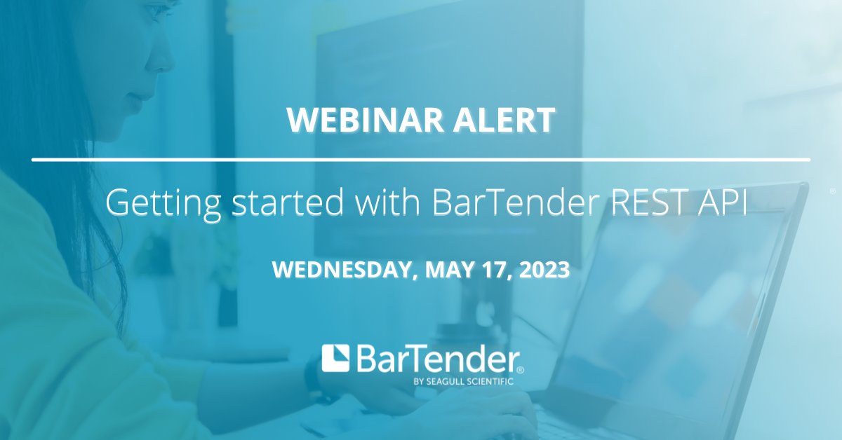 SeagullSci's tweet photo. Learn how BarTender REST API can help you integrate your ERP, WMS, or MES to automate your labeling in our new webinar, "Getting started with the BarTender REST API."
Save your seat at https://t.co/h9ZluHFUvD.
#labelingsolutions #BarTendersoftware #BarTenderCloud https://t.co/YLa12jGMuh