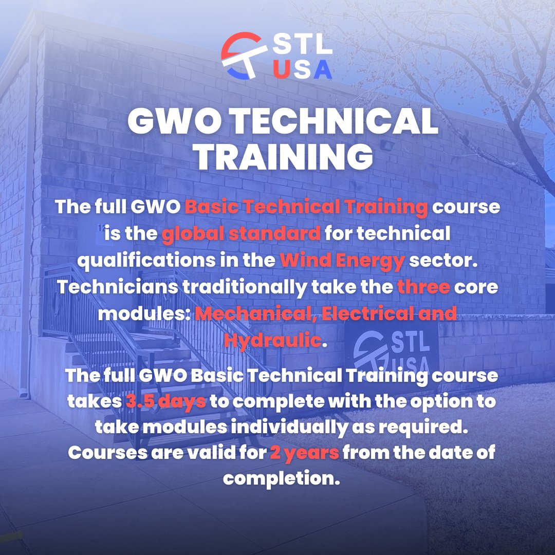 GWO Technical Training

This course is the global standard for safety qualifications in the Wind Energy sector. Technicians traditionally take the 4 core modules: Fire Awareness, First Aid, Manual Handling and Working at Height.

Learn more and book now: bit.ly/41sKhMy