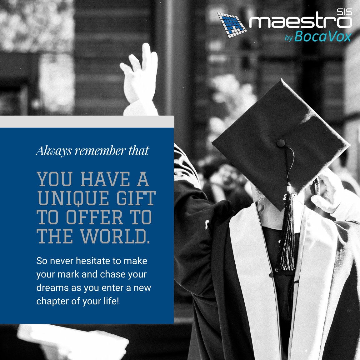 Take pride in how far you've come, and chase your dreams no matter how big!

#edtech #educationtechnology #education #maestrosis #studentsuccess #edtechchat #hybridlearning #onlinelearning #highered #highereducation
