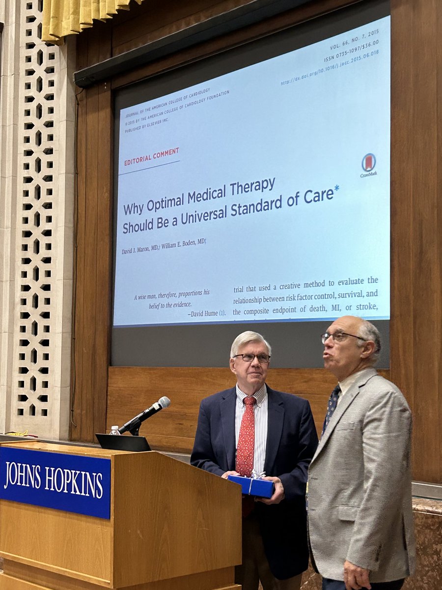 What a provocative talk that Dr. Bill Boden gave this AM at the David Bush, MD memorial lectureship!Bill mentioned a lot of his outstanding work with Drs. David Maron & David Brown. Thx so much to Dr. Ed Shapiro for organizing this great event in honor our dear friend Dave Bush