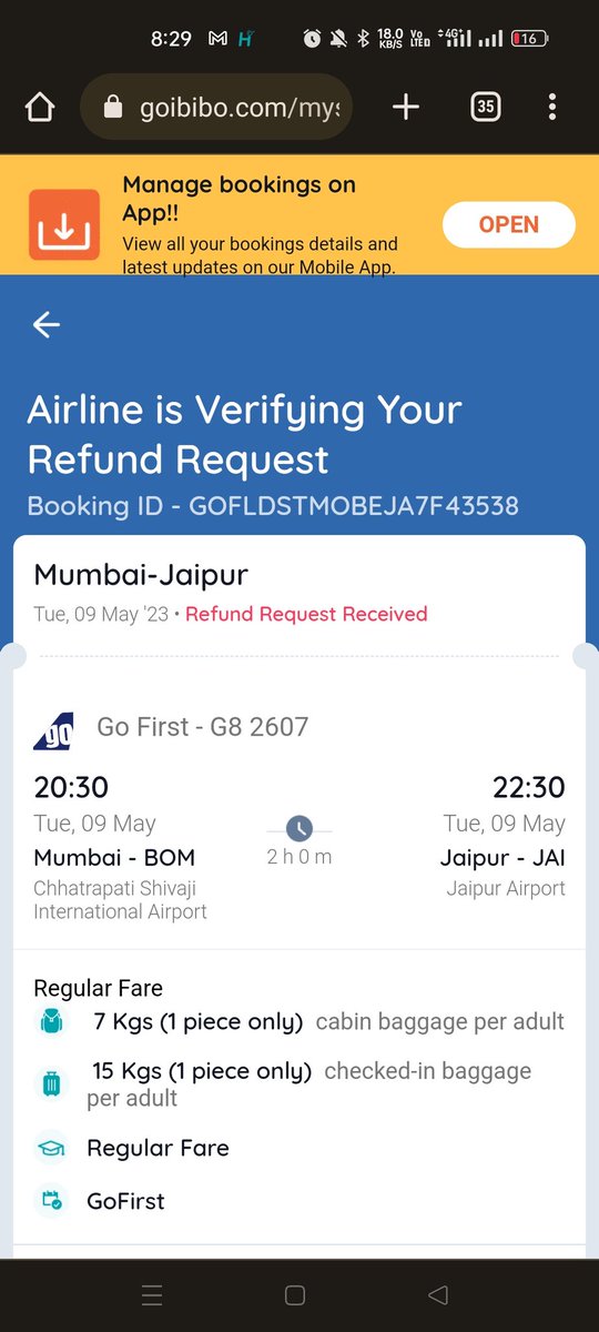 sachin2102001's tweet photo. @GoibiboSupport 

When will I get my refund
@DGCAIndia @goibibo https://t.co/TUkttPTe9Q
