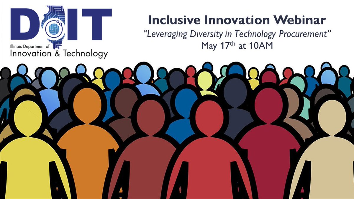 Are you a business looking for state contracting? #DoIT is launching its first webinar to help promote supplier diversity and inclusion in technology procurement. Join the conversation at 10 am on Wednesday, May 17th: bitly.ws/EktE