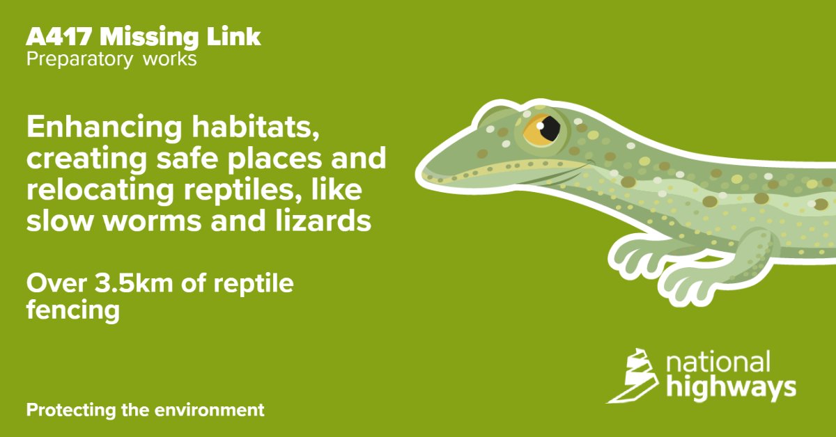 HighwaysSWEST's tweet photo. Weโre enhancing natural habitats as part of our preparatory works on the #A417MissingLink scheme. Before we start construction in the autumn, weโre installing over 3.5km of reptile fencing to keep lizards and other reptiles safe ๐ฆ
Find out more here: https://t.co/ZoHGFbKRtW https://t.co/HjR2pAO8ju