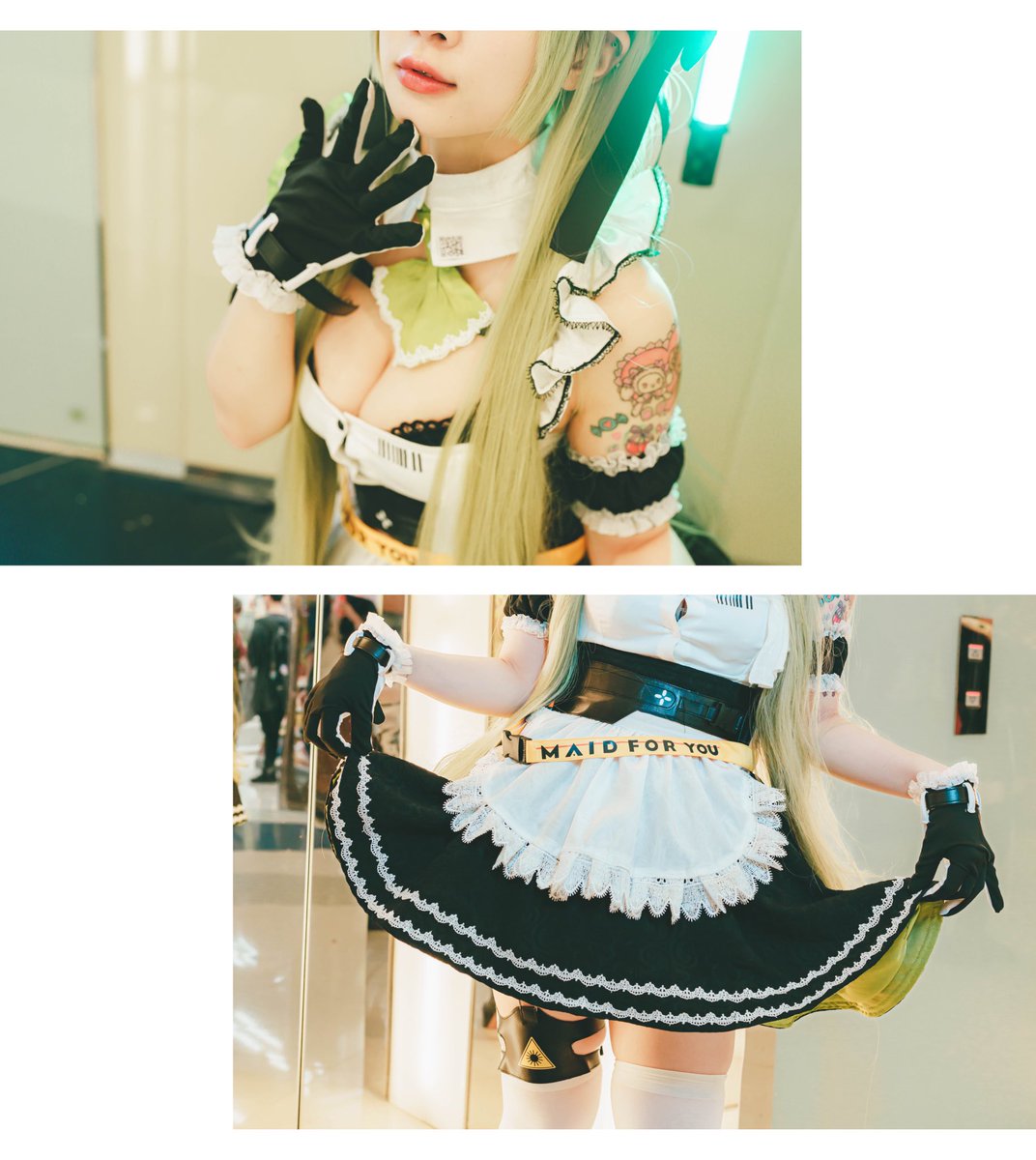 rintophoto's tweet photo. #メイドの日 #メ��ドの日2023 

#RG29 Day2

ソーダ💚@niku_km 🍖

#nikke #nikkecosplay #勝利女神妮姬 #勝利の女神 #ソーダ #soda 

#ぽっちゃり女子 #むちむち女子 
#メガニケ #おっぱいは正義 #メイド服 #メイドコスプレ #ニーハイ

#5月10日はメイドの日なのでリプ来たキャラにメイド服を着せる https://t.co/MbRKl1ORcL