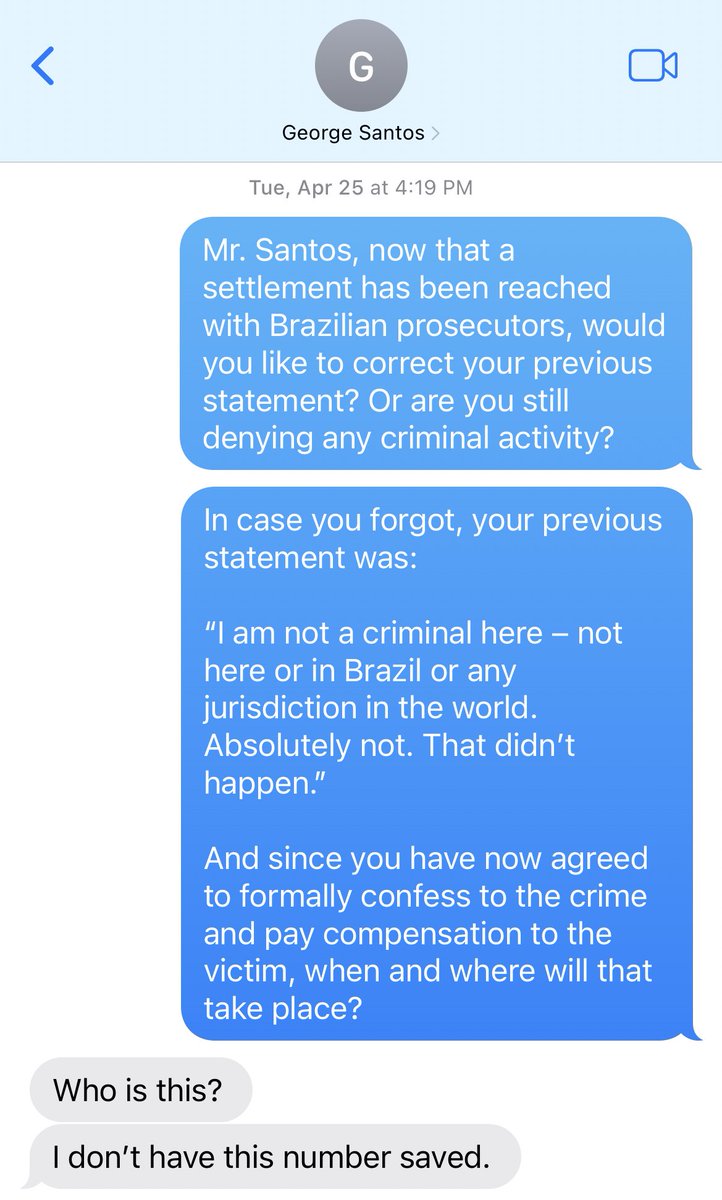 That one time George Santos texted me trying to discredit his own lawyer and the court documents lol