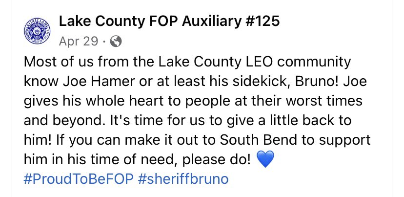 IndianaLawEnfo1's tweet photo. Fundraiser for Joe Hamer Where: South Bend FOP When: June 24th, 2023 (2PM -7PM)
Sheriff Bruno’s handler Info in Photos attached #SheriffBruno #SouthBend #ComfortDog #IndianaPolice #StJoeCounty https://t.co/GPAjpisEsN
