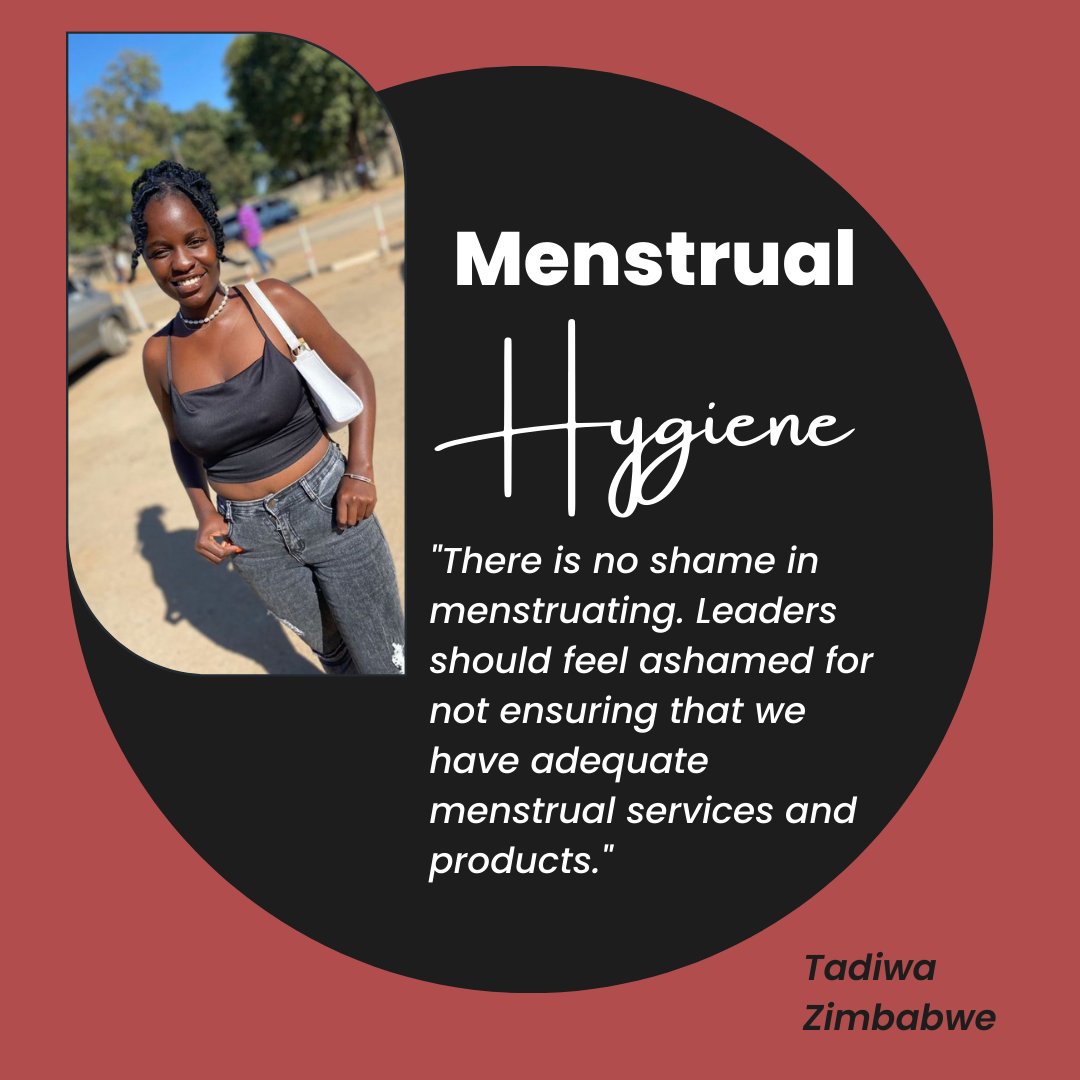 “There is no shame in menstruating; the only shame should be with leaders who don't subsidize services & products that help us maintain our menstrual health so that we can live with dignity & enjoy our human rights.”
- Tadiwa
#WhatGirlsWant #MenstrualHygieneDay #MHDay2023