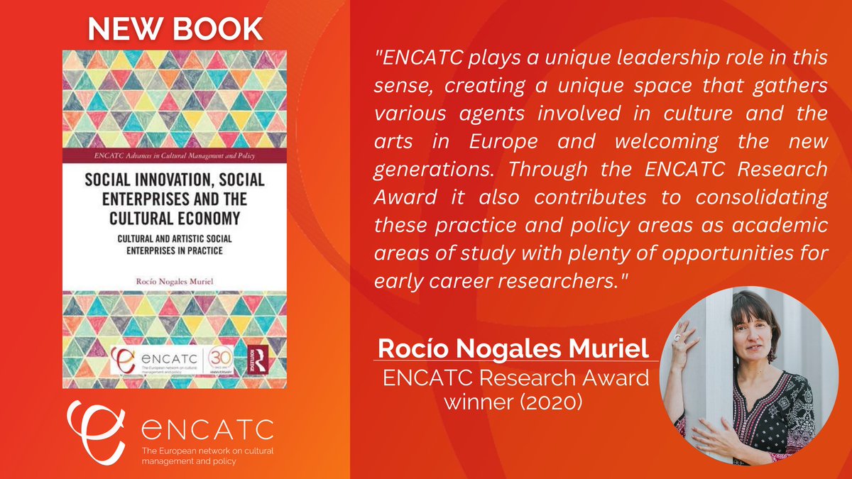 📢 Exciting news! We're proud to share a new valuable addition to our Books Series published by @routledgebooks: 'Social Innovation, Social Enterprises and the Cultural Economy' by Rocío Nogales Muriel, #EncatcResearchAward winner ✅Get your copy today! 👉rb.gy/rfoms