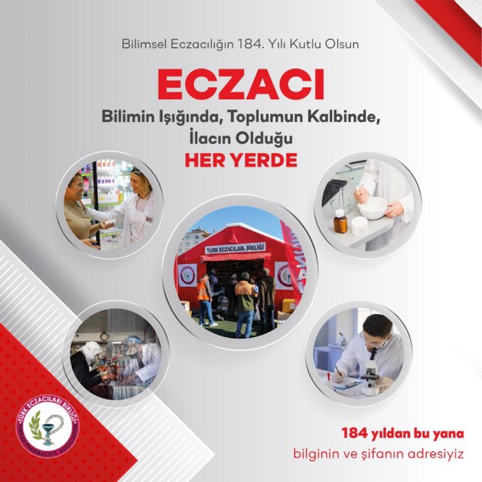 Bilimin ışığında, toplumun kalbinde, ilacın olduğu her yerde ECZACI. 
Bilimsel Eczacılığın 184. yılı kutlu olsun. 
#eczacıheryerde 
#eczacışart

bit.ly/44RnwFg