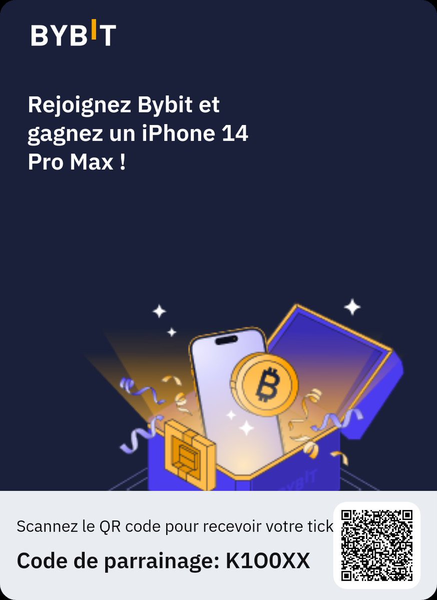 Rejoins-moi sur Bybit et reçois une récompense exclusive de 25 $ ! Et tente de gagner un iPhone 14 Pro Max d’une valeur de 1 000 $ et d’autres super lots.
 bybit.com/promo/events/R…
bybit.com/promo/events/R…