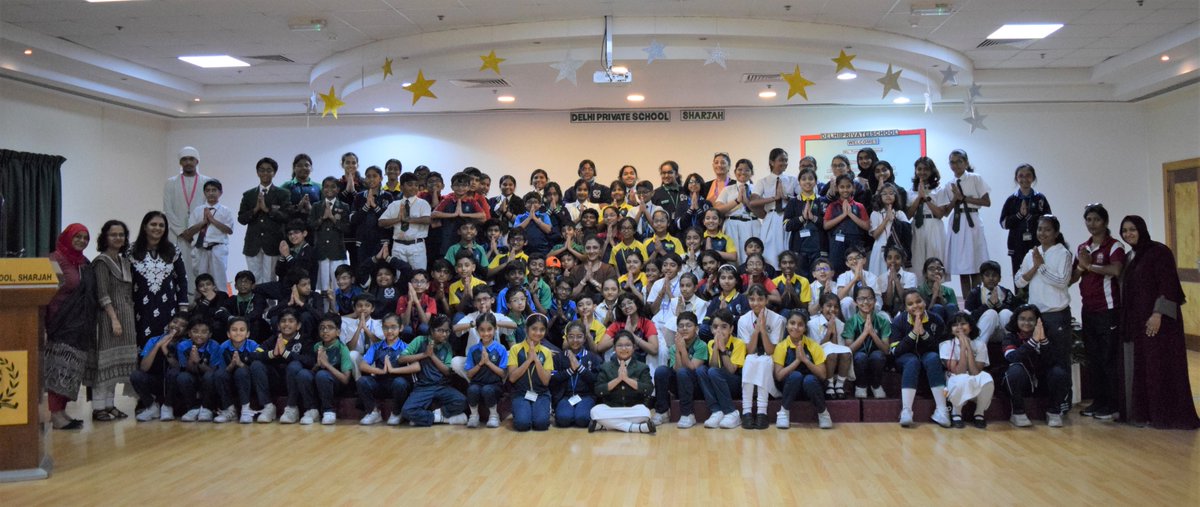 dpsshj's tweet photo. Celebrating Sharjah Children’s Reading Festival &amp; integrating Wellbeing practices, the students of Delhi Private School,Sharjah,Primary Wing participated in a 'Drop Everything And Do Yoga' workshop by author,yoga specialist &amp; danseuse Ms.Yamini Muthanna. @Interstar_AE #yoga https://t.co/QUGwVcFfMu