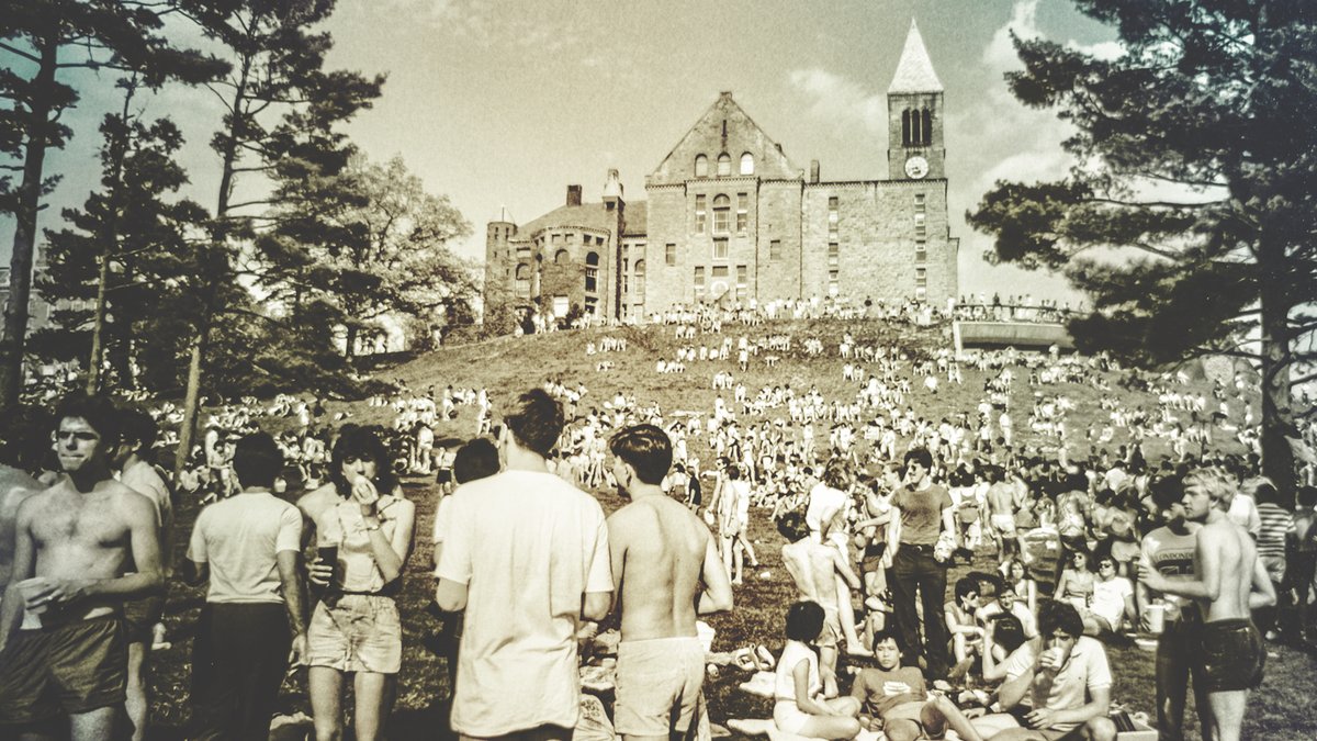 Cornell's tweet photo. Let’s hit the Slope! 🥳 🎶

From Spring Day and Springfest to the current Slope Day fun, students have marked the occasion with Big Red festivities. Take a look at celebrations over the years. https://t.co/yOLcaD0plp https://t.co/b8hSnLM0U0