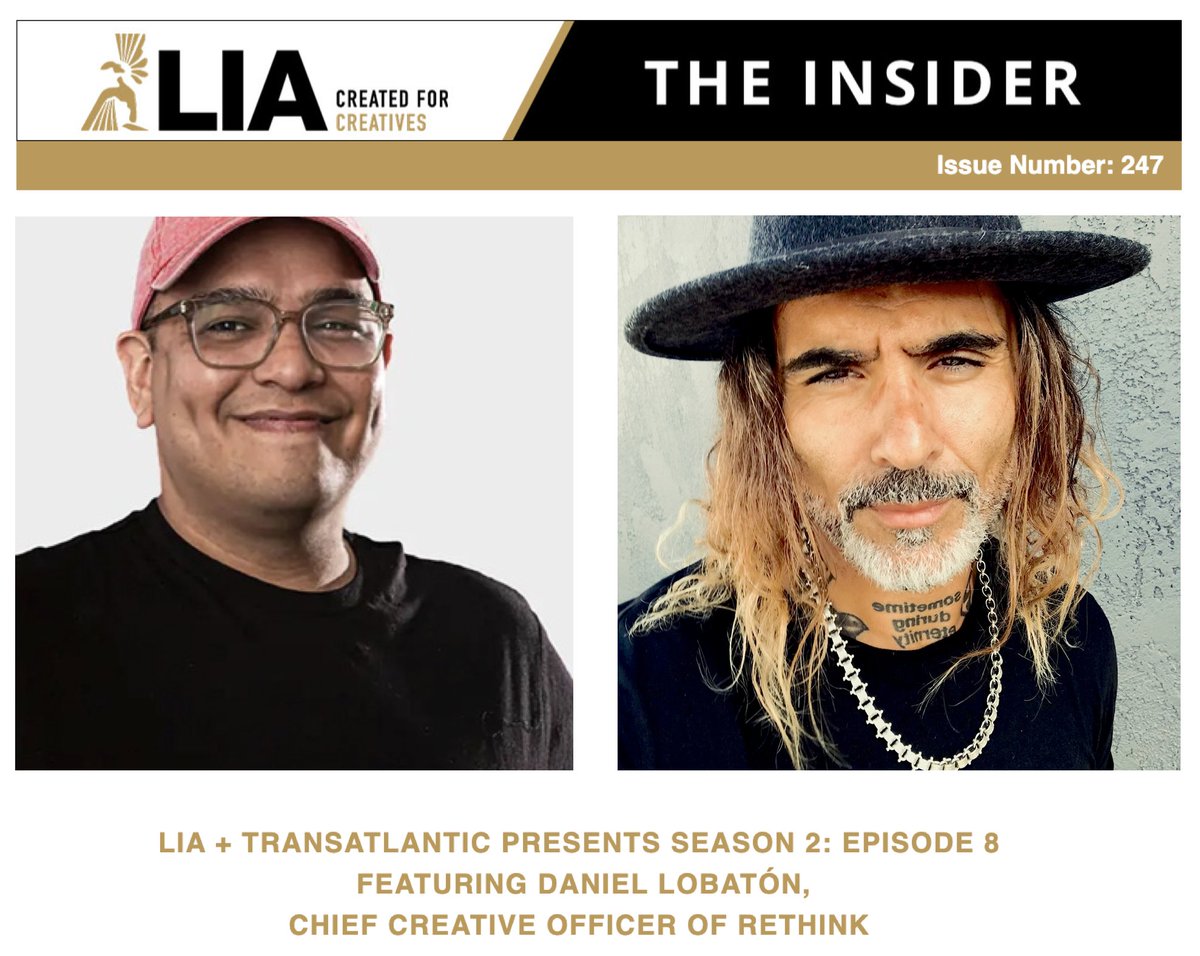 Check out Transatlantic S2E8, featuring Daniel Lobatón, Chief Creative Officer at Rethink. <a href="/dani_boi/">Daniel Lobatón</a> <a href="/rethinkideas/">Rethink</a> 
#LIA #LIAawards #CreatedForCreatives #Creativity #Transatlantic #podcast #TransatlanticPodcast #interviewseries #Rethink #RethinkIdeas
liaawards.com/press/press_re…