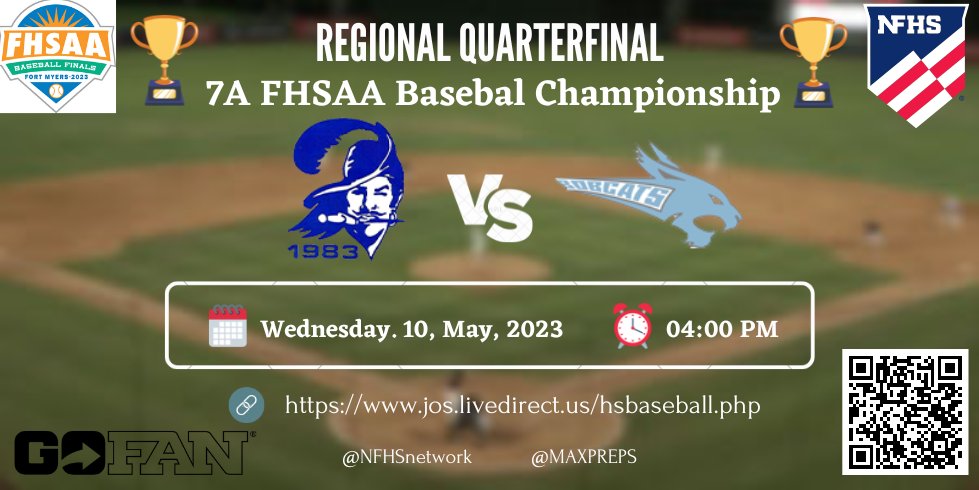 FHSAA BASEBALL (@fhsaabaseballl) on Twitter photo π REGIONAL QUARTERFINAL π
π FHSAA 7A Baseball Championship π
South Dade π West Broward
π
: Wednesday. 10, May, 2023
β°: 04:00 PM
π₯: Watch Here : jos.livedirect.us/hsbaseball.php
ποΈ - <a href="/GoFanHS/">GoFan</a>
<a href="/SouthDadeHS/">South Dade Senior</a> <a href="/SDBucsMedia/">South Dade HS Media</a> <a href="/WBBASEBALL/">Bobcats Baseball</a> <a href="/WestBrowardHigh/">West Broward High</a> <a href="/wbhssga/">West Broward SGA</a> π REGIONAL QUARTERFINAL π
π FHSAA 7A Baseball Championship π
South Dade π West Broward
π
: Wednesday. 10, May, 2023
β°: 04:00 PM
π₯: Watch Here : jos.livedirect.us/hsbaseball.php
ποΈ - <a href="/GoFanHS/">GoFan</a>
<a href="/SouthDadeHS/">South Dade Senior</a> <a href="/SDBucsMedia/">South Dade HS Media</a> <a href="/WBBASEBALL/">Bobcats Baseball</a> <a href="/WestBrowardHigh/">West Broward High</a> <a href="/wbhssga/">West Broward SGA</a>
