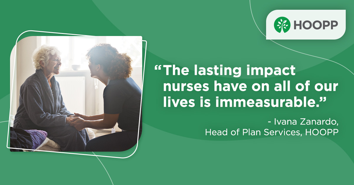 HOOPPnow's tweet image. This #NursingWeek, we’re honouring the vital role nursing professionals play within our communities. Learn how we’re recognizing the week and watch our new video featuring HOOPP members: bit.ly/42gzMNA #HOOPPNursingWeek #Nurses2023