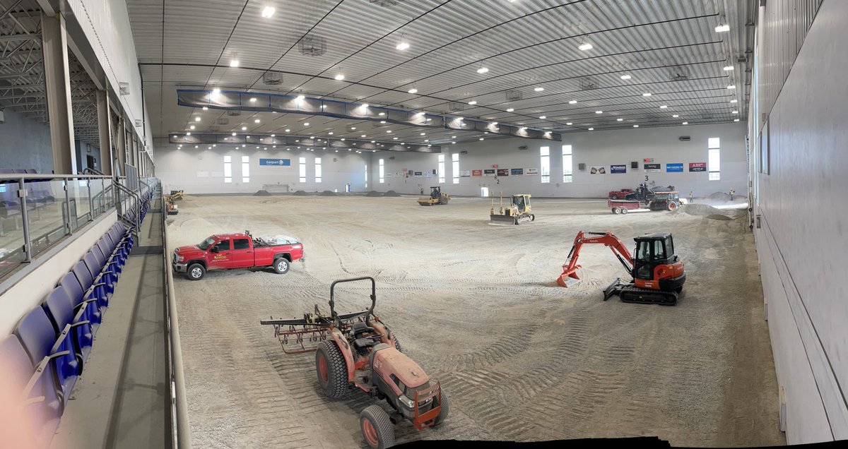 Starting to bring in the new crusher dust. Putting thing right.  Working hard