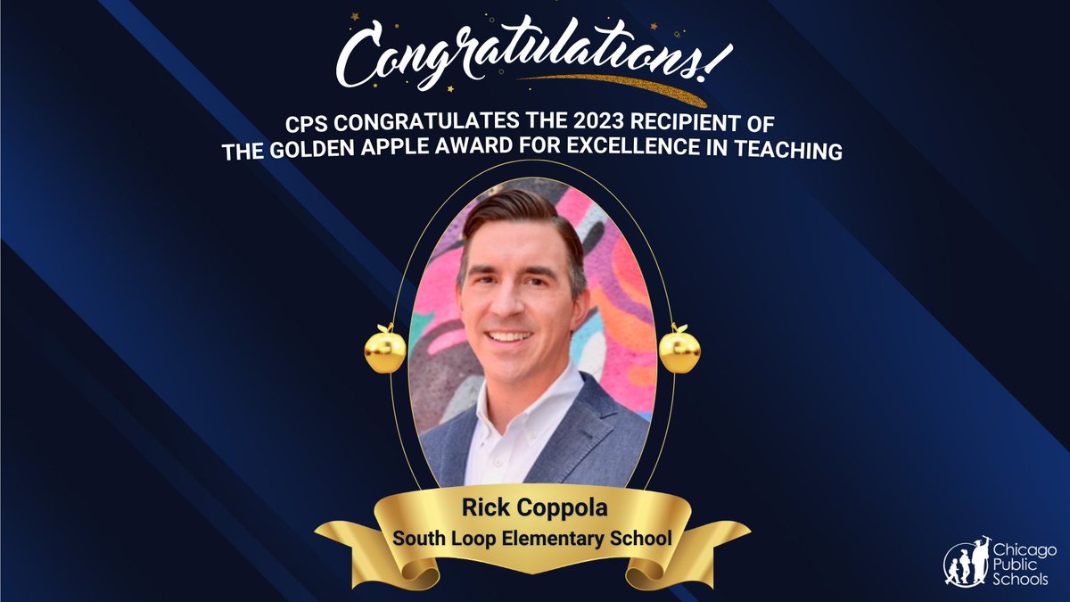 Selected from more than 570 nominations of 4th-8th grade teachers, Rick Coppola and Helen Chan of <a href="/sloopschool/">South Loop School</a> have been awarded the prestigious Golden Apple Award for Excellence in Teaching. Congratulations!! 

<a href="/Teach_Golden/">Golden Apple</a> 
#TheBestAreWithCPS